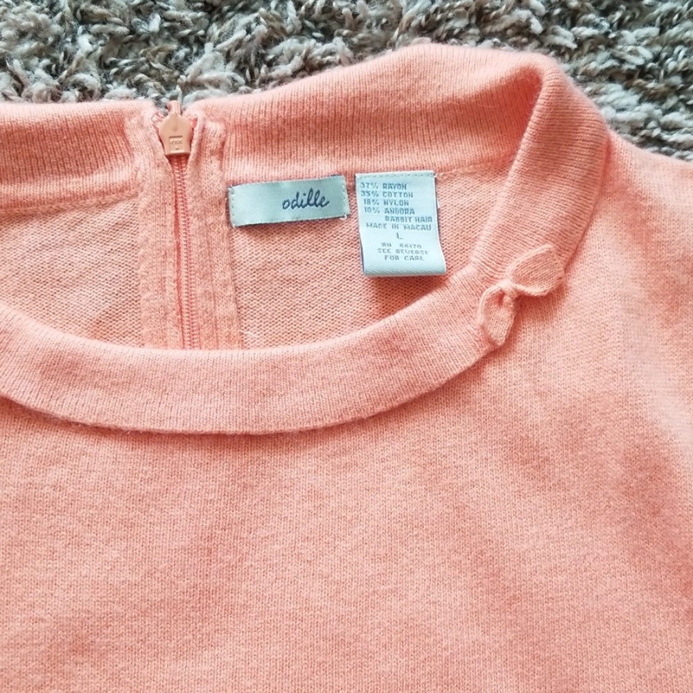 Anthro Odille Orange Sleeveless Cropped Sweater - Picture 2 of 3